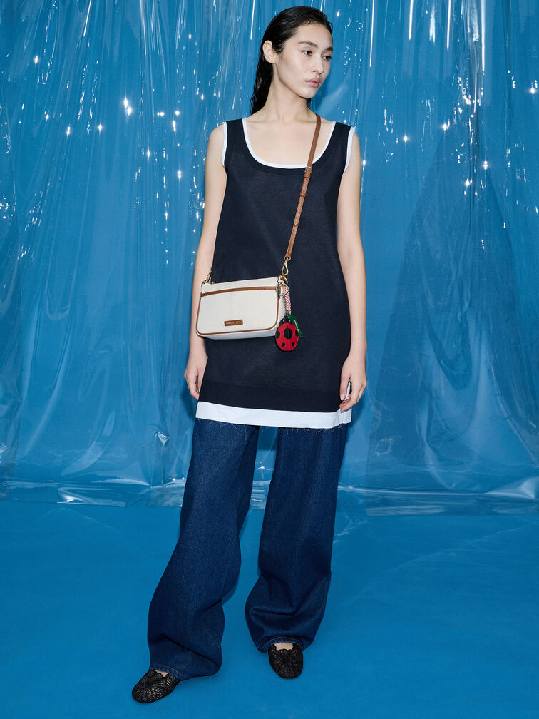 T&uacute;i đeo vai Addison Canvas Knotted-Rope, Taupe Canvas, hi-res