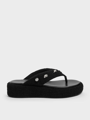 D&eacute;p kẹp đế xuồng Tweed Beach, Đen họa tiết, hi-res