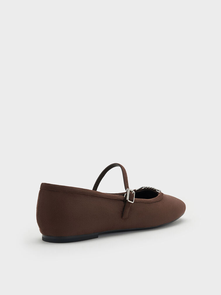 Gi&agrave;y b&uacute;p b&ecirc; đế bệt Shila, Dark Brown Textured, hi-res