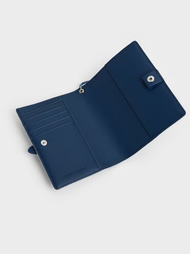 Rey Denim Heart Belted Passport Holder, Denim Blue, hi-res