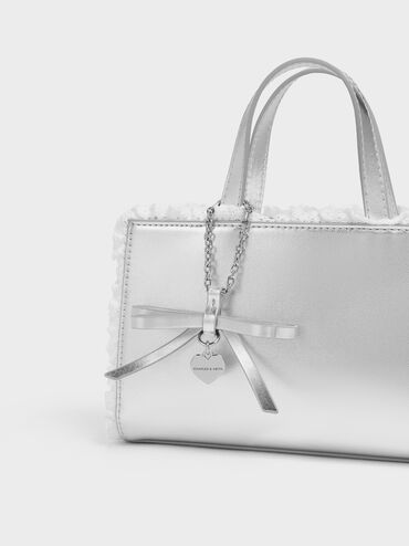 T&uacute;i x&aacute;ch phom chữ nhật Raina Metallic, Bạc, hi-res