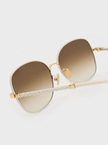 Ivette Butterfly Sunglasses, Cream, hi-res