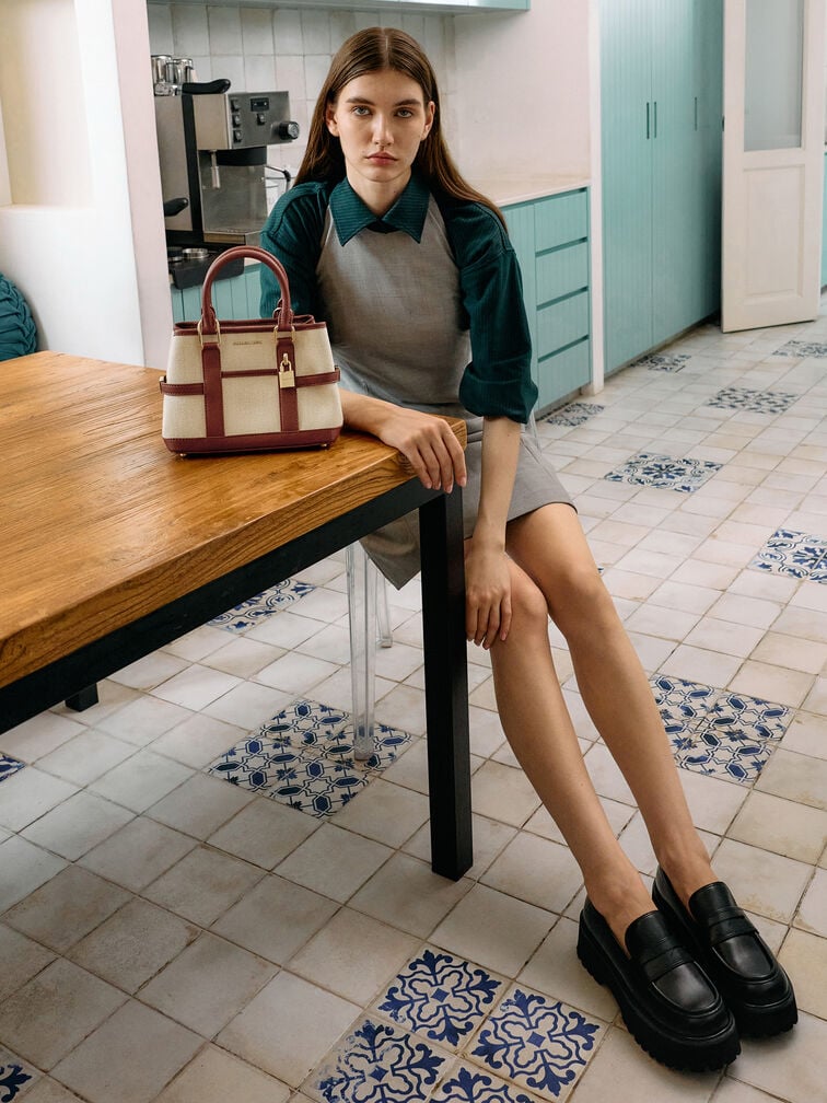 T&uacute;i tote h&igrave;nh thang Mini Scottie Canvas, Gạch, hi-res