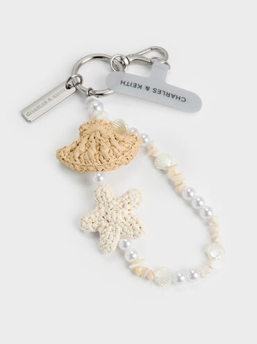 Crochet Seashell-Starfish Beaded Charm, Multi, hi-res