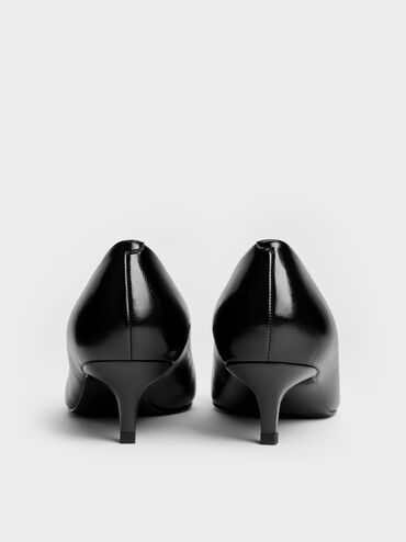 Lace-Up Bow Kitten Heels, Black, hi-res