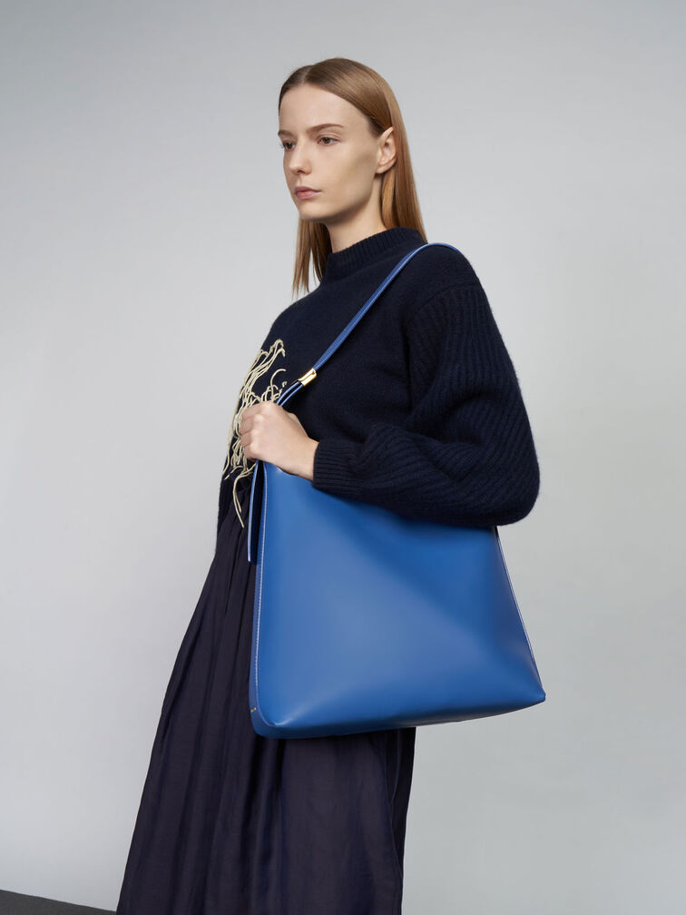 Edna Large Hobo Bag, Blue, hi-res