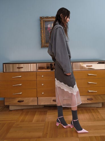 Gi&agrave;y sandals cao g&oacute;t Pointed Flower-Heel, Hồng, hi-res