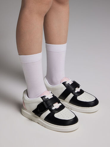 Giày sneakers trẻ em cổ thấp Gabine Leather, Đen, hi-res