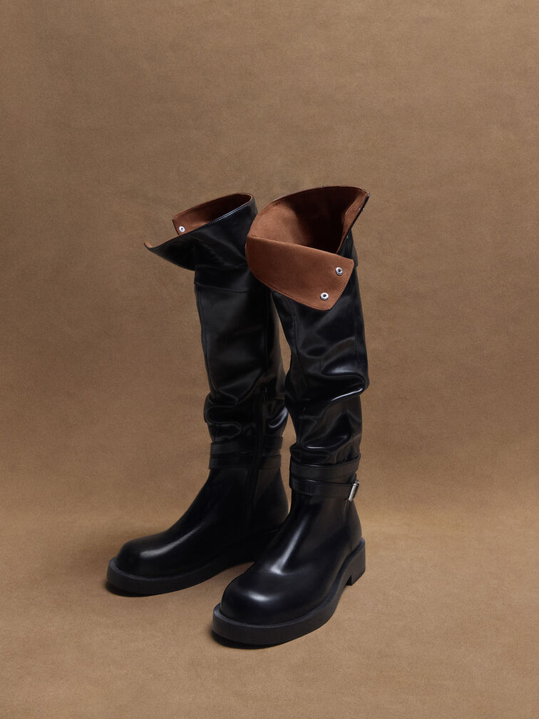 Eilis Thigh-High Boots, Black, hi-res