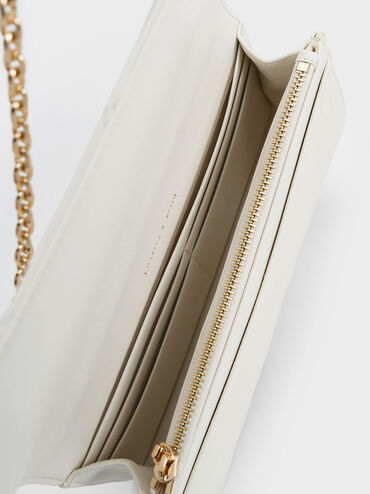 V&iacute; d&agrave;i Paffuto Chain Handle Quilted, Trắng, hi-res