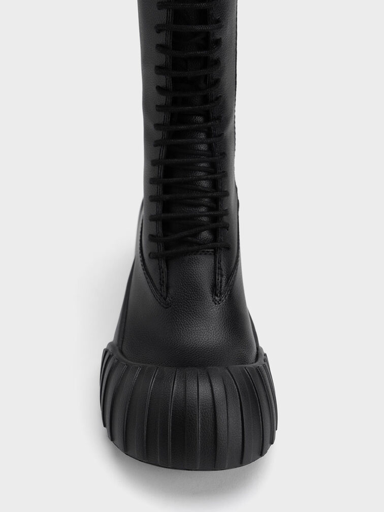 Adrian Chunky Sole Lace-Up Boots, Black, hi-res