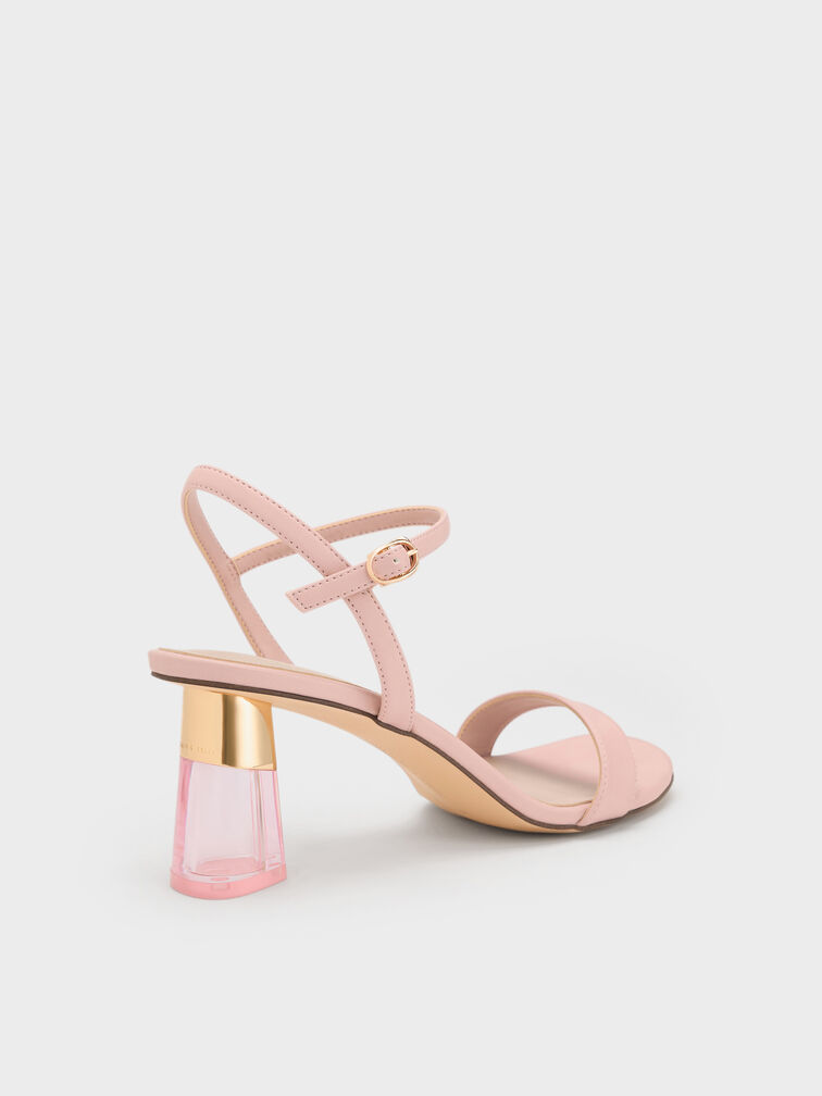 Gi&agrave;y sandals cao g&oacute;t Clear Trapeze, Hồng phấn, hi-res