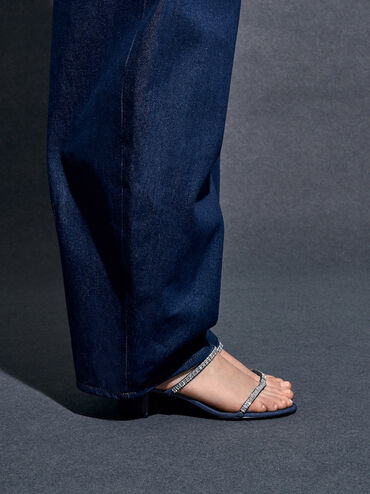 Giày sandals cao gót hở mũi Ambrosia, Xanh dương, hi-res