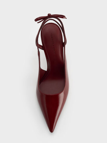 Gi&agrave;y sandals cao g&oacute;t mũi nhọn, Đỏ burgundy, hi-res