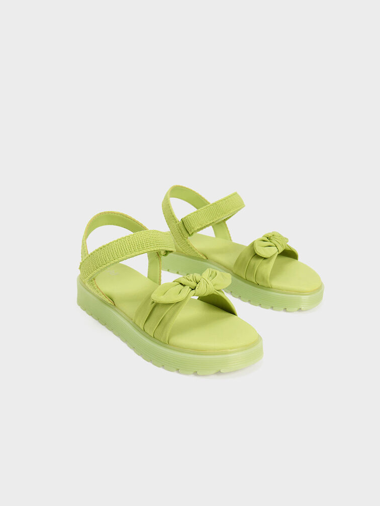 Giày sandals trẻ em Nylon Knotted, Vàng chanh, hi-res