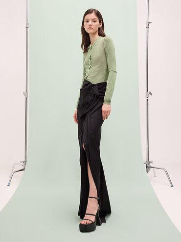 Giày sandals cao gót Strappy Sculptural-Heel, Đen, hi-res