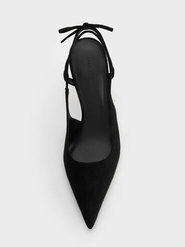 Gi&agrave;y sandals cao g&oacute;t mũi nhọn, Đen họa tiết, hi-res