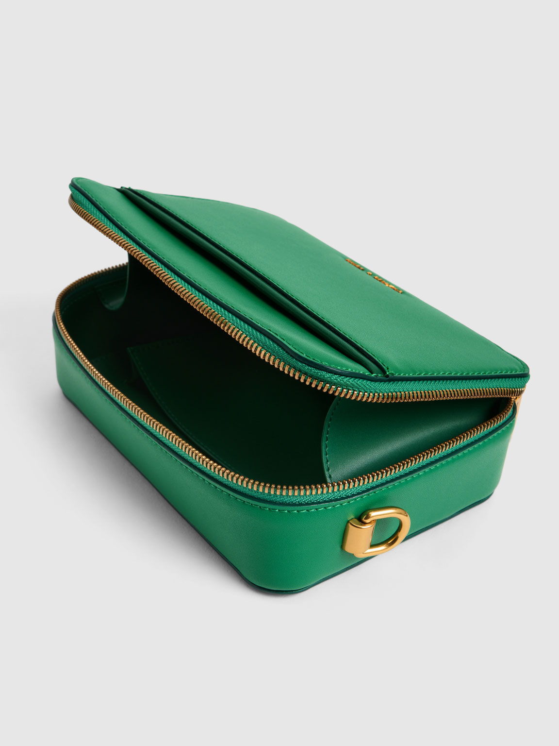 Lock & Key Chain Handle Bag, Green, hi-res