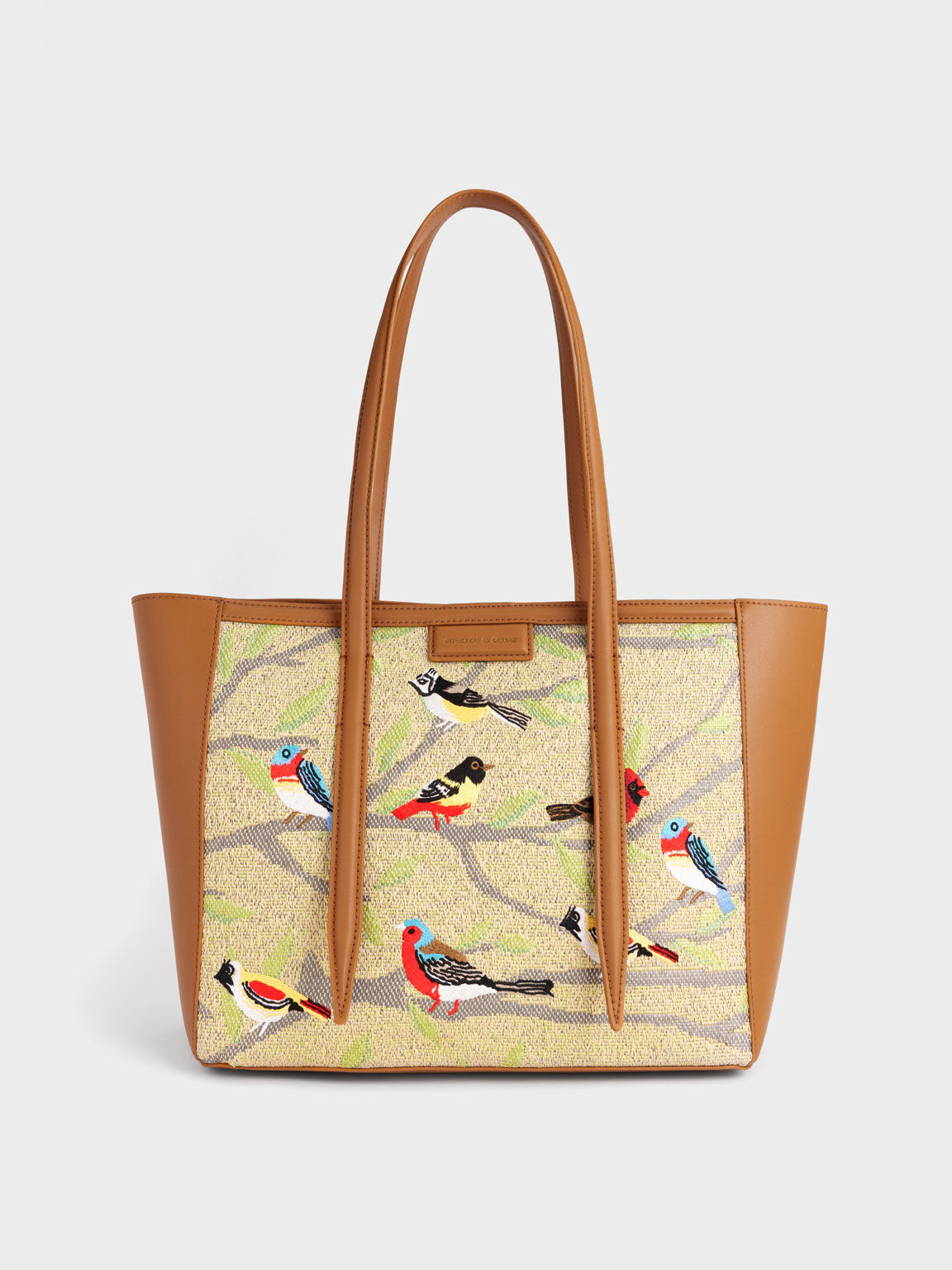 Túi tote nữ phom chữ nhật Flora Jacquard, Nhiều màu, hi-res