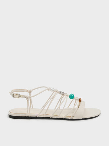 Gi&agrave;y sandals đế bệt Georgie Linen, Phấn, hi-res