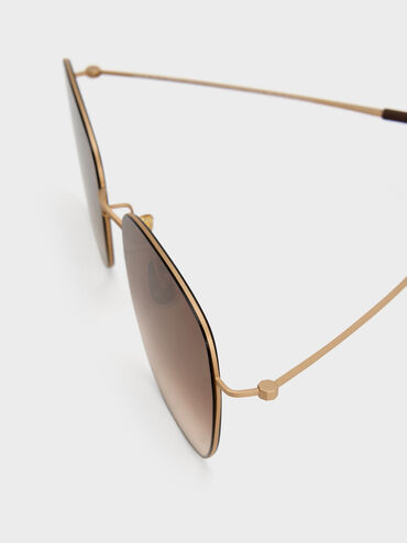 Miranda Square Sunglasses, Light Gold, hi-res