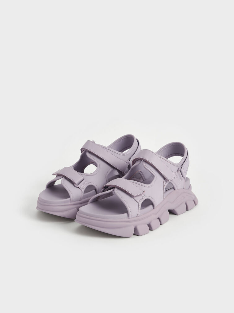 Chunky Sports Sandals, Lilac, hi-res
