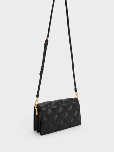 Clutch cầm tay Alcott Scarf-Wrapped Handle Padded, Đen, hi-res