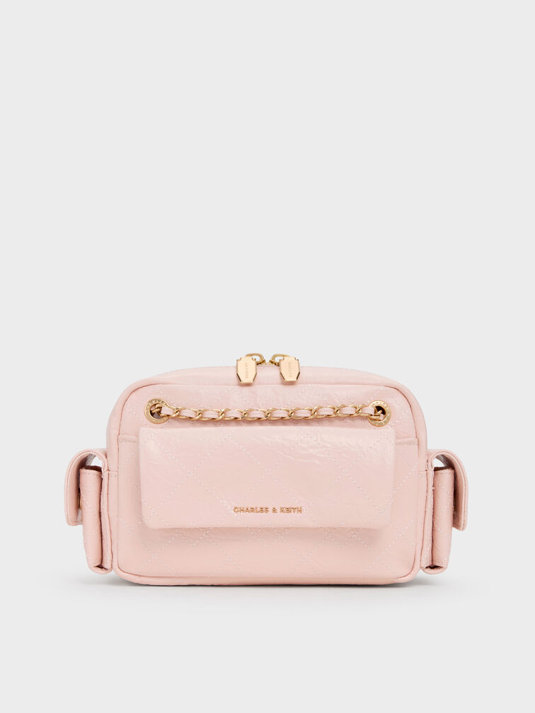 Duo Quilted Crossbody Bag, Soft Pink, hi-res