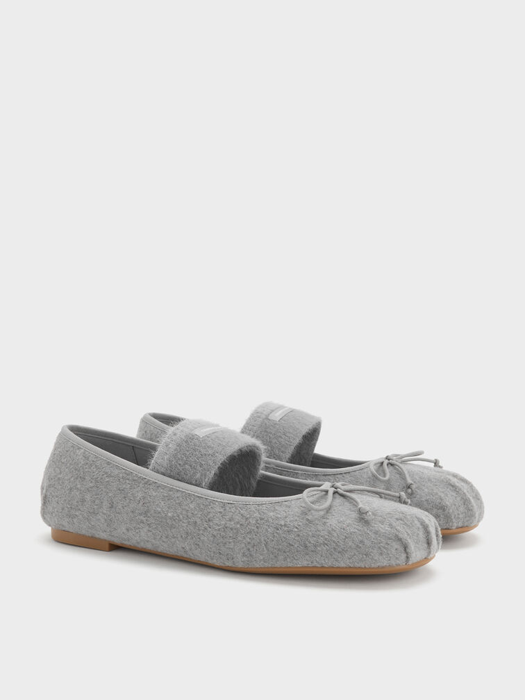 Winona Felt Mary Jane Flats, Light Grey, hi-res