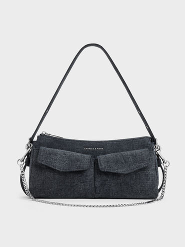 T&uacute;i đeo vai h&igrave;nh thang Rachel Denim, Xanh denim, hi-res