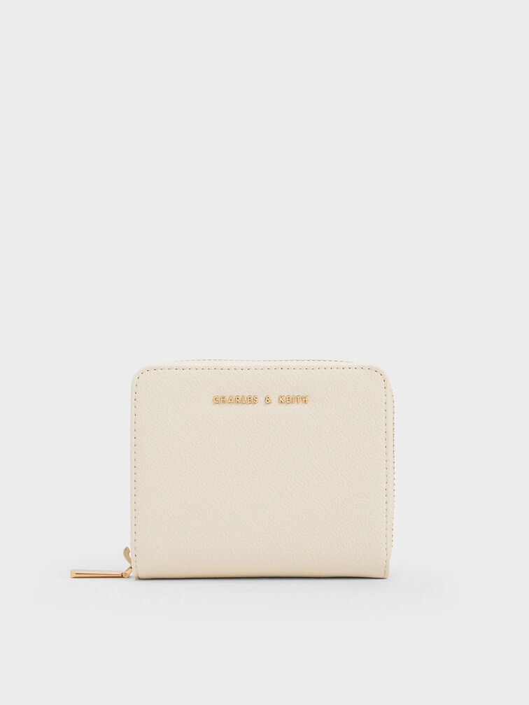 Cream Zip-Around Small Wallet - CHARLES & KEITH VN