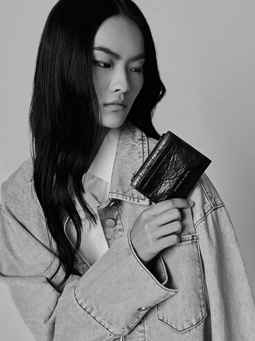 V&iacute; ngắn Duo Quilted đen, Đen, hi-res