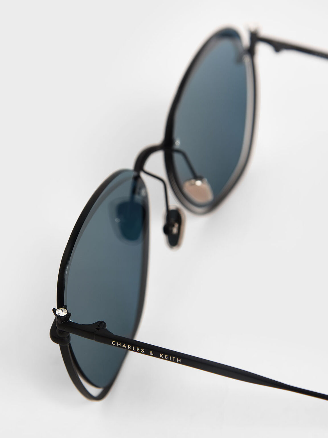 Cut-Out Butterfly Sunglasses, Dark Blue, hi-res