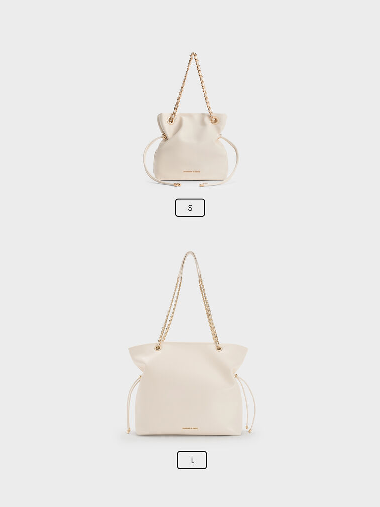 T&uacute;i đeo ch&eacute;o Arya Braided-Strap Double-Handle, Kem, hi-res