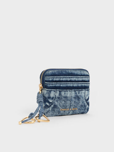 V&iacute; đựng thẻ Ciara Denim Top-Zip, Xanh denim, hi-res