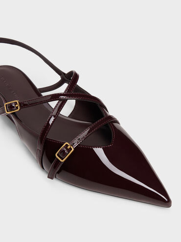Gi&agrave;y sandals đế thấp Maybelle, Đỏ burgundy, hi-res