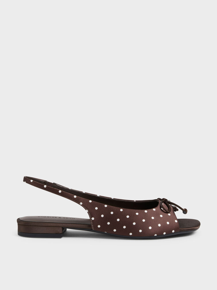 Gi&agrave;y sandals đế thấp Imani Polka-Dot, Dark Brown Textured, hi-res
