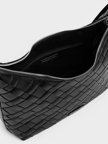 T&uacute;i đeo vai Ivette Woven Tassel, Noir, hi-res