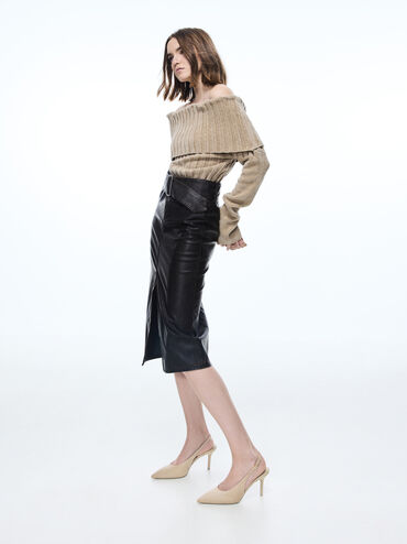 Emelia Faux Suede Slingback Pumps, Beige, hi-res