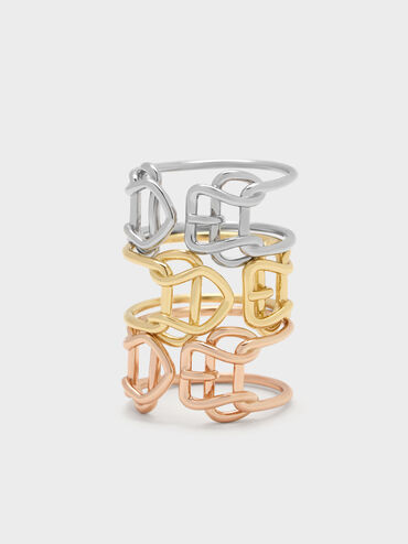 Caelan Sculptural Open Ring, Silver, hi-res