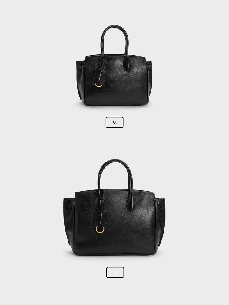 T&uacute;i tote Large Ginevra, Đen, hi-res