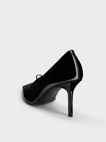 Gi&agrave;y cao g&oacute;t b&iacute;t mũi Patent, Đen b&oacute;ng, hi-res