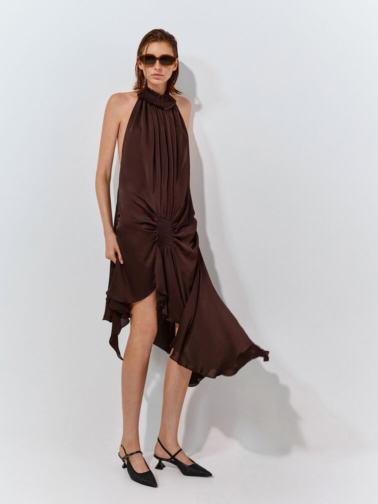 Gi&agrave;y cao g&oacute;t mũi nhọn Raffia, Đen họa tiết, hi-res