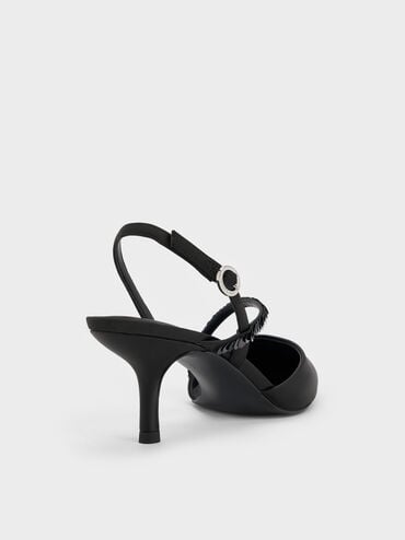 Gi&agrave;y sandals cao g&oacute;t Briella Sequinned, Đen họa tiết, hi-res