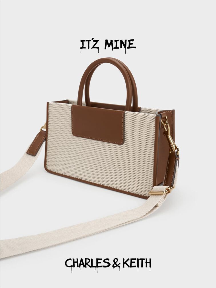 Mini Astra Canvas Tote Bag, Chocolate, hi-res