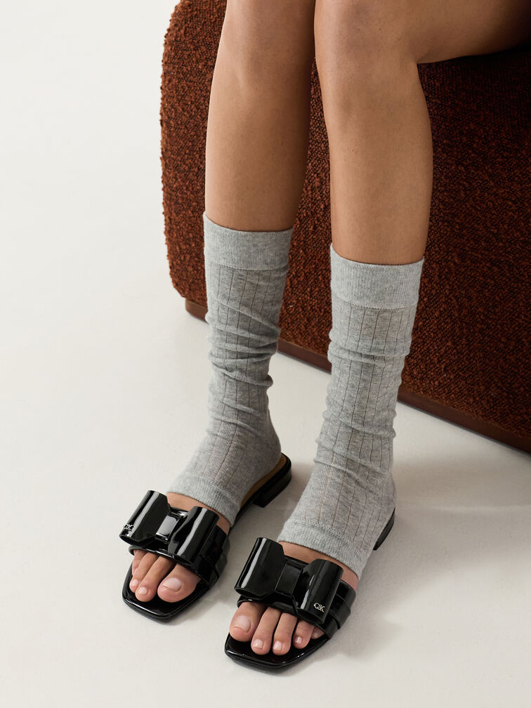 Giày sandals Lu Patent Leather, Đen bóng, hi-res