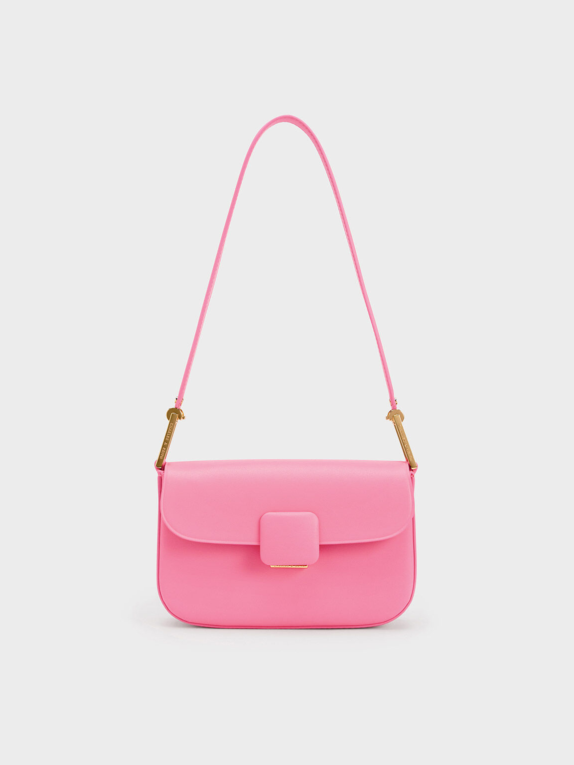 Koa Square Push-Lock Shoulder Bag, Pink, hi-res