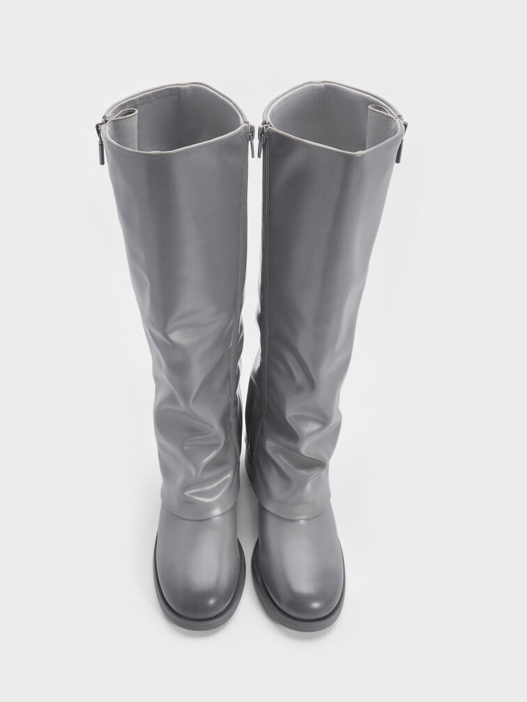 Gi&agrave;y boots cao g&oacute;t Louise Burnished, X&aacute;m nhạt, hi-res