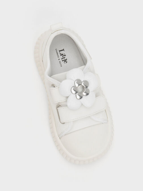 Giày sneakers bé gái Puffy Flower, Trắng, hi-res