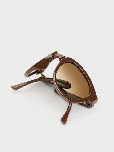 Brea Round Sunglasses, Pecan Brown, hi-res
